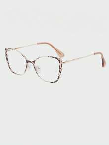 A Pair Of Cat-Eye Lacquered Bicolor Women's Everyday Glasses - Red Gold - View 2