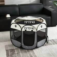1 pieza Carpa plegable octagonal para mascotas, recinto anti-arañazos para gatos y perros, adecuado para muebles - Gris - Ver 8