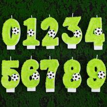 FIFA FIFA 2026 World Cup Football Themed Digit Candles, Lawn Football Creative Birthday Cake Decor, 0-9 Selectable, Football Fan Party Birthday Dessert Table Accessories - View 9