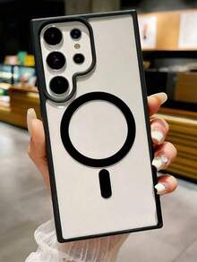 适用于三星 Galaxy A56、A36、A26、A16、S25FE、A17 手机壳，强磁吸附超薄防摔保护壳，S25 Ultra、S24 Ultra、S26 Ultra 透明硬质后盖 - 黑色 - 查看 4