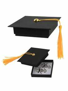 1x Paper Graduation Gift Box – Mortarboard-Themed Decorative Gift Container – Office Gift Packaging – Sturdy Hard Box For Graduation Gifts & Party Favors – Rigid Jewelry Gift Packaging Box – Graduation Party Supplies – Graduation Party Favor Box – Graduation Gift - Multicolor - View 1