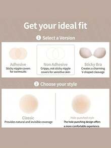 1 Pair/3pcs Invisible Breathable Silicone Nipple Cover Pasties, Strapless Backless Bra Petals For Wedding Dress, Washable With Packaging - Multicolor - View 8