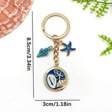 Móc khóa phong cách biển mùa hè, Móc khóa thời trang nữ 14K mới, tự làm, mặt dây chuyền đồng kiểu Âu và Mỹ, phụ kiện túi xách, quà tặng lễ hội, tốt nghiệp, quà tặng tri ân giáo viên, quà sinh nhật, quà tặng mẹ, quà tặng Ngày của Mẹ, đồ dùng cần thiết cho ngày lễ, quà tốt nghiệp, phụ kiện móc khóa dễ thương, móc khóa trang trí - Nhiều màu - Xem 14