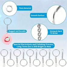 10/30/50/100pcs Metal Open Jump Rings Connector Clasps Keychain Pendant Jewelry Making Accessories - Silver - View 11
