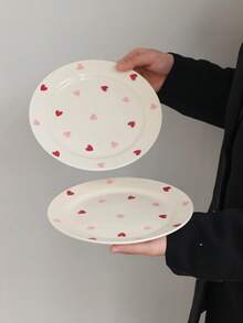 1件陶瓷甜点/小吃/面包盘，陶瓷托盘，适用于厨房、餐厅、酒店、餐具 - 彩色 - 查看 1