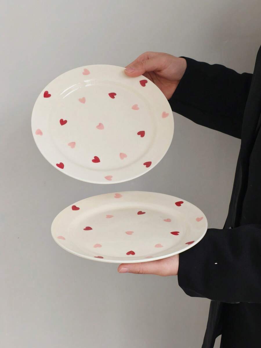 1件陶瓷甜点/小吃/面包盘，陶瓷托盘，适用于厨房、餐厅、酒店、餐具 - 彩色 - 查看 1