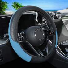A Steering Wheel Cover Made Of Mesh And Carbon Fiber Faux Leather, Suitable For Most Car Models, Without An Inner Ring, And Usable In All Seasons - Multicolor - View 3
