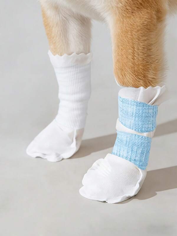 20 Peças Botas Descartáveis Antiderrapantes para Cães com Fechamento de Tiras, Proteção para Patas Adequada para Todos os Climas, Ideal para Uso Externo em Dias Chuvosos para Manter as Patas Secas