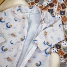Snuggle Fit Long Soft Baby  Set With 2 Pieces, Hypoallergenic Fabric, Front Zipper, Warm, Comfortable, Printed, Unisex Pajamas For Girls And Boys - 彩色 - 查看 6