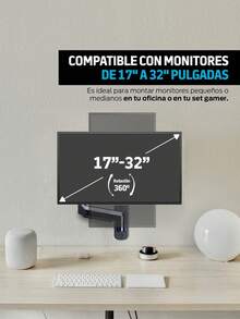 Redlemon Soporte para Monitor de Pared Brazo Móvil Hidráulico 17" a 32" Pulgadas - Ver 8
