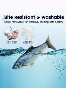 1个电动软体鱼猫玩具，实用多功能电动玩具（待机模式下轻触即可激活） - 彩色 - 查看 17