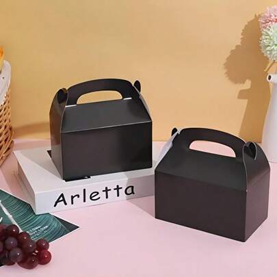 20pcs Black Party Favor Candy Boxes, Paper Triangle Boxes, Suitable For Baby Shower, Birthday, Wedding, Graduation Celebration