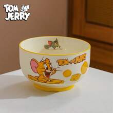 TOM AND JERRY. Cheese Bowl Set - Bring Classic Cartoon Fun To Your Dining Experience | Ceramic Bowls With Adorable Cartoon Patterns, Suitable For Breakfast And Dinner - Durable And Dishwasher , Start Your Day With A Lovely Cartoon Bowl Atmosphere In The Kitchen! - Multicolor - View 12