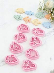 Tropical Fish Polymer Clay Cutters Angelfish Clownfish Ocean Earrings Jewelry Crafts - Pink - View 6