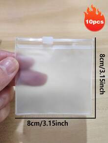 Bolsa con cremallera transparente reutilizable de EVA | Bolsa de almacenamiento transparente de PVC con orificios de ventilación, adecuada para cables, cargadores y artículos pequeños, cierre de cremallera duradero - A - Ver 10