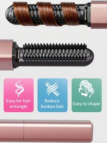Convenient Mini USB Rechargeable Wireless Fringe Straightening Comb, With Anti-Scald Design, Portable Travel Straightening Comb With LED Display, Fast-Heating Mini Electric Straightening Comb, Suitable For Women 800mAh Capacity - A - View 7