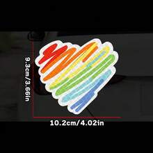 1 Stück Regenbogen & Herz Pfötchen Leuchtaufkleber, Kollisionswarnung Aufkleber für Elektrofahrrad, Motorrad, Auto, Fahrrad, bunter Aufkleber - 1 Stück - Übersicht 8