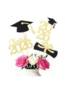 16件套2026毕业季蛋糕装饰，2026毕业季派对装饰，毕业典礼蛋糕装饰，毕业派对用品，2026毕业证书帽，适用于毕业照拍摄和庆祝活动 - 多色 - 查看 13