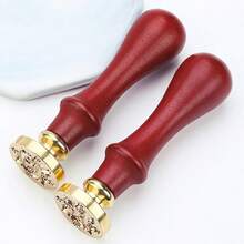 1 con dấu sáp Iris Series, có các chữ cái từ A đến Z, con dấu đơn kèm cán gỗ hồng mộc, kiểu dáng cổ điển, dùng cho quà tặng thủ công, niêm phong phong bì, thiệp chúc mừng ngày lễ, thiệp mời đính hôn/cưới, gói quà, không bao gồm sáp. - Bộ thư Iris - Xem 3