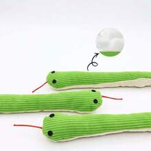 狗狗玩具翻转蛇形咀嚼玩具，带吱吱声的互动玩具，适合小型/中型犬 - 綠色 - 查看 5