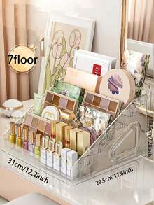 5/4/3 Tier Detachable Multi-Functional Storage Rack, Suitable For Organizing Perfume, Cosmetics, Glasses, Nail Polish And Other Items, Can Display Nail UV Gel, Essential Oils, Nail Salon Tools, Nail Polish, Perfume, Large Capacity Design, Suitable For Vacation, Beach, Bathroom, Bedroom And Other Scenarios - Multicolor - View 9