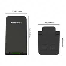 Solid Black Minimalist Solid Color Wireless Charger 1pc 15W (Max Power) Foldable Wireless Charger, Can Be Used As Both Wireless Charging Pad And Stand, Ideal For Charging While Watching Videos. Ultra-Thin Design, Compatible With IPhone 17, 16, 15, 14, 13, 12, 11 And Pro Max Series, As Well As Galaxy S23, S22, S21, S20 And Note Series. Suitable For Charging Phones In Office, Dorm Or Home Spring Gift Birthday Anniversary. - Multicolor - View 6