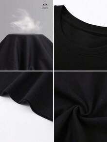 Men's Short-Sleeved T-Shirts, 100% Pure Cotton 200g, Outdoor Sportswear, Casual Gym Wear, Father's Day Gift, Beachwear, Lightweight And Breathable, Popular Print, Urban Fashion. - 黑色 - 查看 7