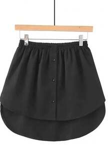 1pc Elastic Waist Extender, Women Shirt Extender, Adjustable Layered Fake Skirt Hem Extender - White - View 7