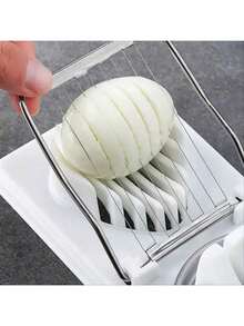 1pc Multi-Function Egg Cutter, Suitable For Hard Boiled Eggs, 2-In-1 Egg Slicer/Divider/Dicer/Cutter, Kitchen Tool - Multicolor - View 9