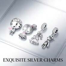 1颗卡通情侣及王子公主吊坠珠 - 925纯银镀层DIY手链饰品制作珠 - 彩色 - 查看 6