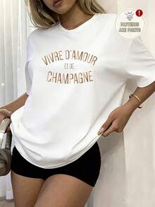 Oversize Oberteile Frühling/Sommer, 100% Baumwolle, Kurzarm T-Shirts für Damen - Stil1 - Übersicht 5