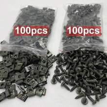 100pcs Car Screw Base U-Shaped Pads, Car Modification, Interior Fender Bumper Screws, Prevent Loosening And Noise Caused By Driving Vibration - U-shaped Washer Screw - View 8