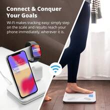 Digital Body And Muscle Scale, Smart Scale, Bluetooth Connection To App, Weights Up To 180 Kg, Accuracy Up To 0.01Kg - White - View 4