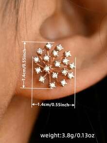 一对优雅的立方氧化锆耳钉，适合女性佩戴，可用于婚礼、订婚、周年纪念日、情人节和其他场合。 - 1# - 查看 11