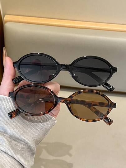 1/2/3 pares de gafas de mujer con montura ovalada pequeña y estampado de leopardo, estilo de moda versátil para pasarela, uso diario, vacaciones, playa, casual de negocios, regalo ideal para el Día de la Madre y graduación