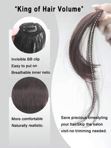 Frange à clipser - Faite de fibres synthétiques résistantes à la chaleur, couvre le front, changement de coiffure rapide, facile à porter, convient à l'utilisation quotidienne des femmes - Multicolore - Voir 7