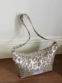 Fashionable Leopard Print Underarm Bag, Lightweight Versatile Shoulder Handbag, New Spring Collection - Silver - View 7