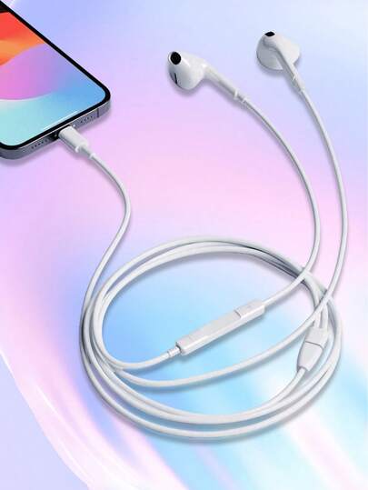 Type-C Wired Earphones, 3.5mm Round Plug, USB-C Earphones, Electronic Call And Music Deep Bass Stereo In-Ear Headphones Earbuds, Compatible With IPad/Computer