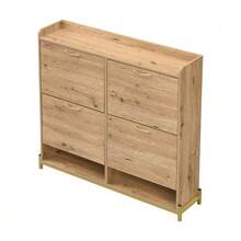 High-Quality 4-Drawer Rattan Cabinet With Solid Wood Handles - Suitable For Bedroom, Living Room, Dining Room, Hallway - Dimensions: W80/H80/D38 Cm - Wood - View 12