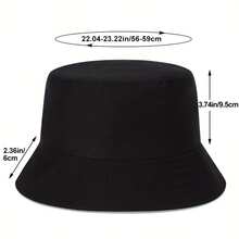 1 Men's Double-Sided Bucket Hat With Embroidered Small Tree Design, Stylish Outdoor Sun Protection, Casual Hat, Suitable For Spring And Autumn Travel, Beach Parties. - màu đen - Xem 5