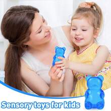 Gummy Bear Squeeze Toys - Sensory Stress Relief Toys, Slow Rebound Release Toys,Jelly-Filled, Squeeze Toys, Stress Relief Toys, Birthday Gifts, Gift Bag Fillers, High Aesthetic Dopamine Colors.(Blue). - 藍色 - 查看 6