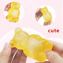 Gummy Bear Squeeze Toys - Sensory Stress Relief Toys, Slow Rebound Release Toys,Jelly-Filled, Squeeze Toys, Stress Relief Toys, Birthday Gifts, Gift Bag Fillers, High Aesthetic Dopamine Colors.(Orange). - trái cam - Xem 3