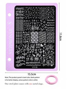 1 khuôn dập móng nghệ thuật hình ký hiệu âm nhạc, họa tiết hoa bướm, khuôn dập nhạc theo phong cách Y2K, dụng cụ làm móng nghệ thuật, đồ dùng cho tiệm nail. - Nhiều màu - Xem 4