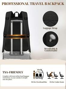 Multifunctional Backpack, Unisex Laptop Backpack, 15.6-Inch Travel University Backpack, Large Quilted Business Work Backpack, Detachable Bag, Stylish And Lightweight, Teacher And Nurse Computer Bag, Office And Casual, Black - Multicolor - View 6