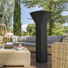 Vailge - Fundas para calentador de patio con cierre y bolsa de almacenamiento resistente al agua Oxford 600D resistente al viento resistente al polvo resistente a los rayos UV color negro 89 - Beige y marrón - Ver 8