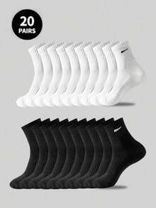 1/5/10/20 Paar Herren atmungsaktive Casual Knöchelsocken, geruchshemmend feuchtigkeitsableitend weiße und schwarze Socken, geeignet für alle Jahreszeiten, Alltag und Outdoor-Sport - Verschiedenfarbig - Übersicht 8