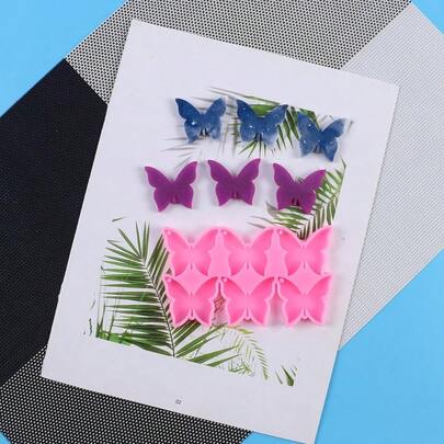 1 pieza Molde de silicona con 6 cavidades en forma de mariposa para hacer piedras aromáticas, molde de decoración de piedras de fragancia hechas a mano, múltiples patrones, antiadherente y fácil de desmoldar