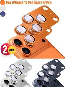 XINHONGYU 2 miếng dán bảo vệ ống kính camera cho iPhone 17 Pro Max - Chất liệu hợp kim kim loại 9H, độ bám dính cao | Tương thích với ốp lưng điện thoại, vừa khít | Chống trầy xước, chống bám vân tay, chống bụi | Bảo vệ toàn diện khỏi trầy xước và va đập | Miếng dán bảo vệ độ nét cao, giữ nguyên chất lượng hình ảnh gốc | Món quà Halloween hoàn hảo cho gia đình, bạn bè và những người đam mê nhiếp ảnh, có các màu Cam vũ trụ/Bạc/Xanh dương - Nhiều màu - Xem 11