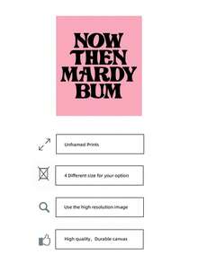 1张无框Mardy Bum歌词引用海报，复古独立摇滚音乐墙艺术帆布印刷品，适用于客厅、卧室、宿舍装饰 - 粉紅黑字體 - 查看 7