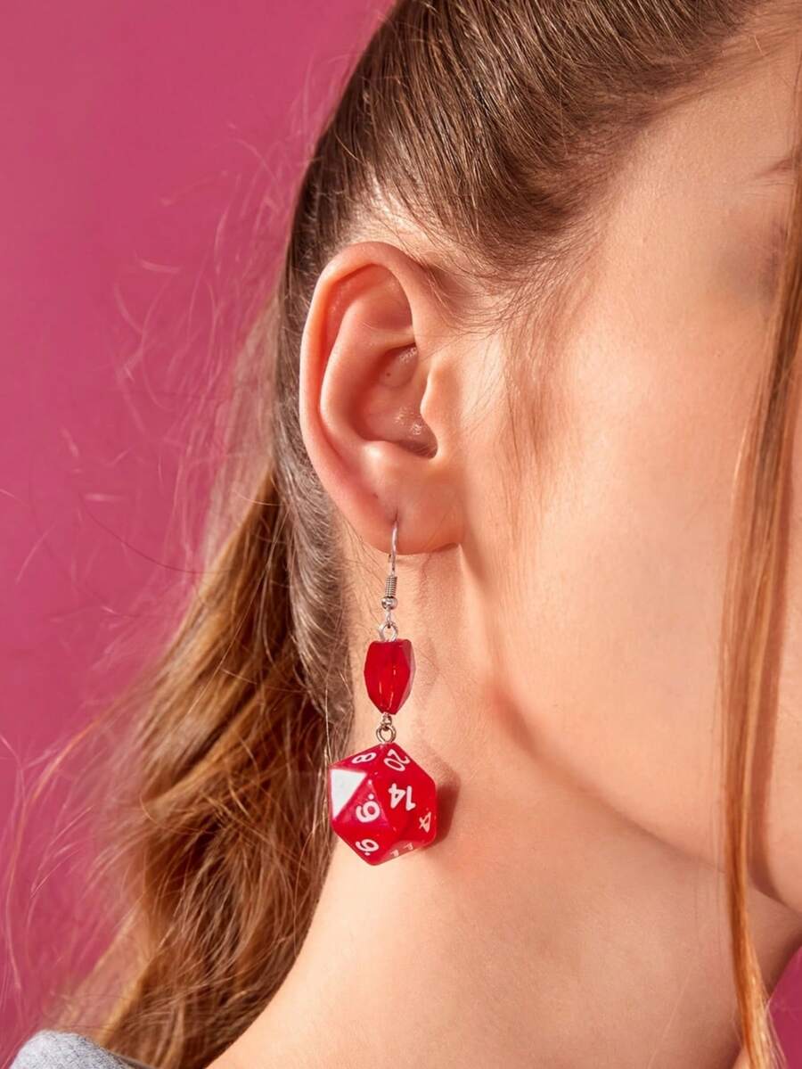 Y2K 时尚骰子耳环，通勤和日常佩戴皆宜